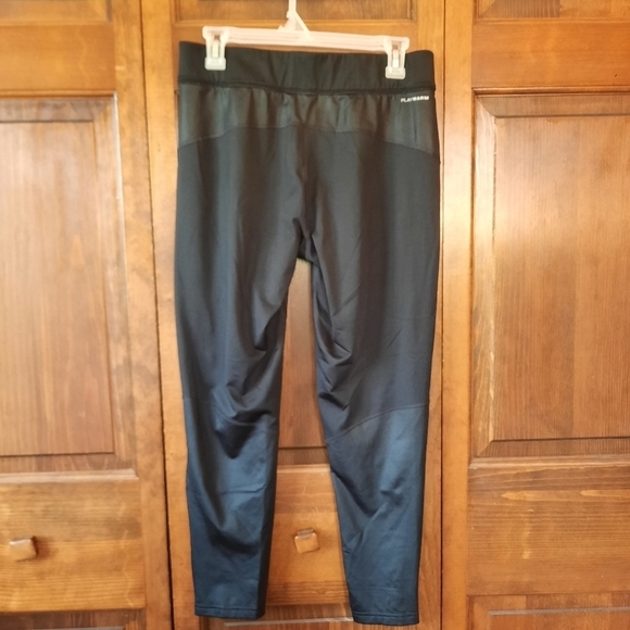 🛍 Reebok PlayWarm black athletic workout fleece lined leggings size large - Picture 7 of 12